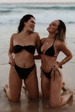 Frankie Bandeau Bikini Top - Black